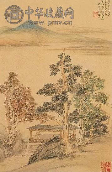 刘彦冲 听涛话旧 屏 纸本设色