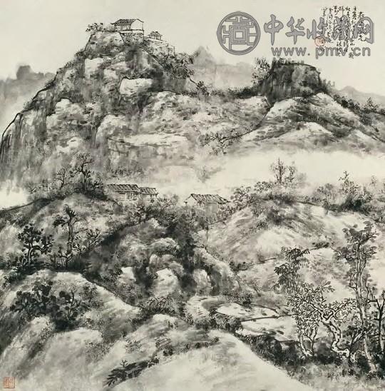 孙雪泥 壬寅(1962年)作 泰岱风光图 立轴 水墨纸本