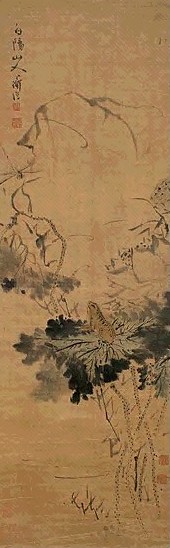 明 陈淳 荷塘清趣 轴