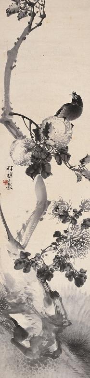 张培敦 花鸟 立轴 水墨纸本