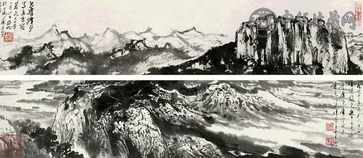 亚明 徐子鹤 孟良崮山景 皖南景色(2件) 镜心 水墨纸本