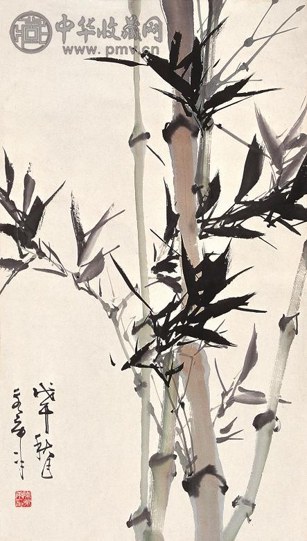 陈永康 戊午(1978年)作 花卉 立轴 设色纸本