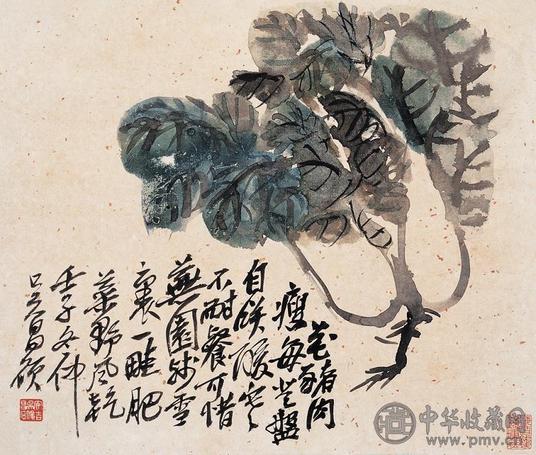 吴昌硕 1912年作 白菜 立轴