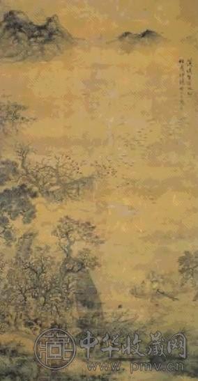 明 谢时臣 山水人物 轴