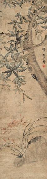 吴熙载 花卉 立轴 设色纸本