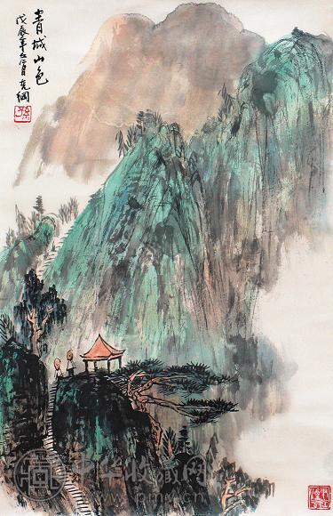 孙克纲 青城山色 立轴 设色纸本