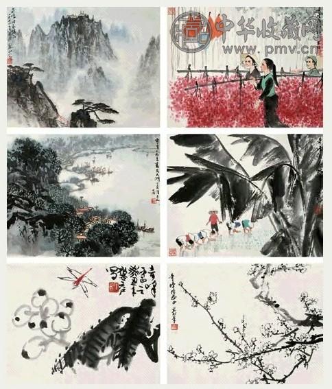 董寿平 1974年作 书画合璧 册页 (10开) 设色纸本