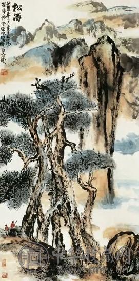 近现代 朱屺瞻 松涛 轴