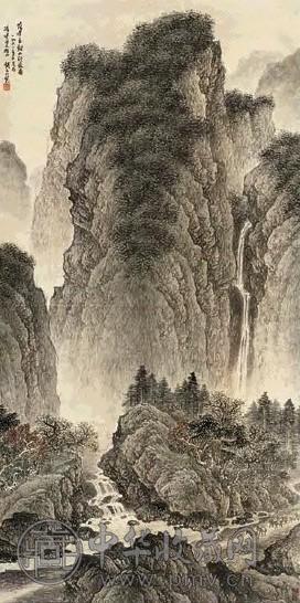 赵白山 行旅 轴
