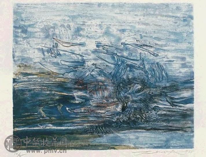 赵无极 1965年作 海的激情 石版 纸本