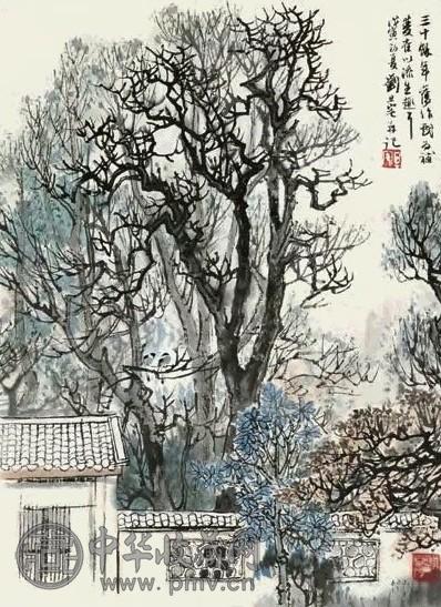 刘旦宅 1998年作 旧枝新栖 镜心 设色纸本