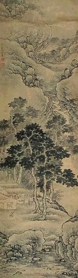 上官周 山水 立轴 水墨纸本
