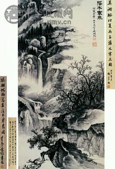 吴湖帆 甲戌(1934年)落木寒泉图 轴 纸本水墨