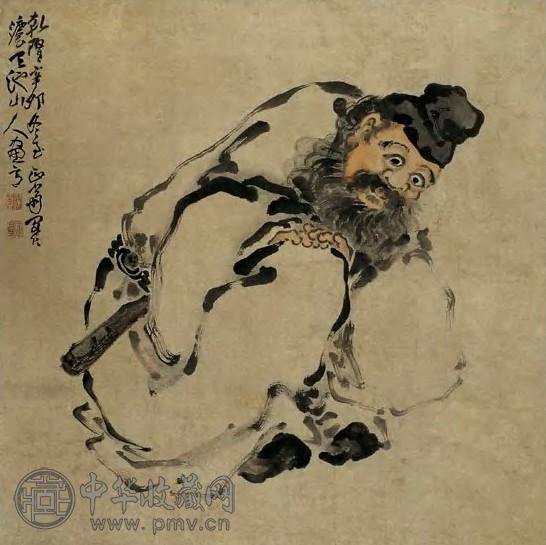 清 闵贞 人物 轴