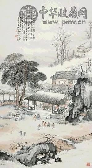 钱松喦 1940年作 岁朝图 轴 纸本设色