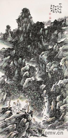 舒建新 2004年作 林岳吟游 镜心 设色纸本