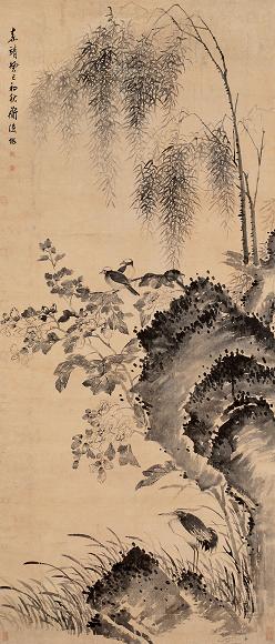 陈淳 1533年作 花鸟 立轴 水墨纸本