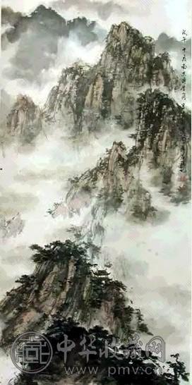 付益瑶 山水 立轴 设色纸本