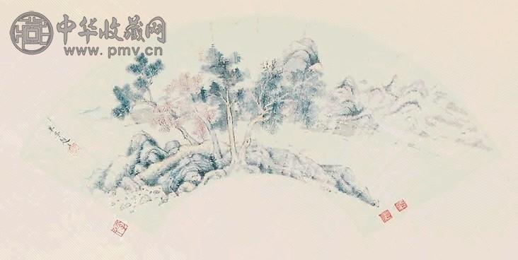 赵左 山水 扇面 纸本