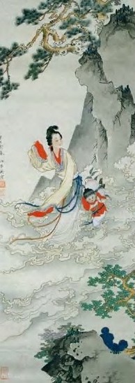 任率英 献寿图 轴