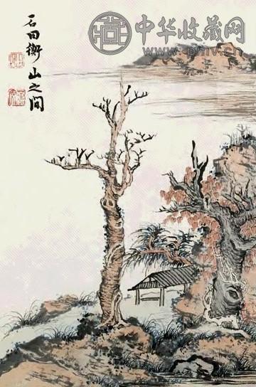 陆俨少 仿文沉笔意 册页页片 设色纸本