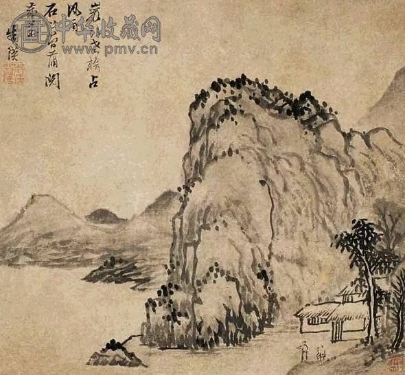 明未清初 朱瑛 山水 镜心
