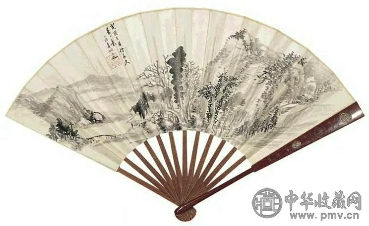 清 姚元之 山水 成扇