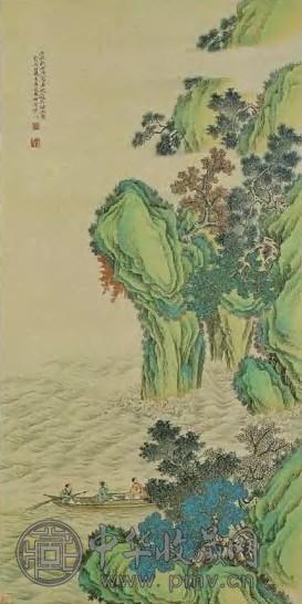 现代 彭阳 东坡游石钟山图 轴