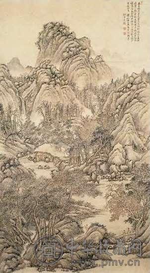 方士庶 清 山水 轴