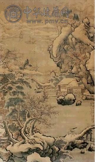 谢时臣 雪霁图 立轴 绢本