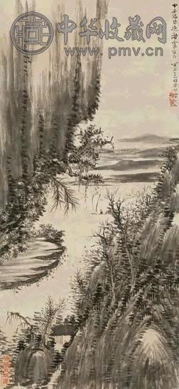 姚华 甲子(1924年)作 秋溪放棹 立轴 水墨纸本