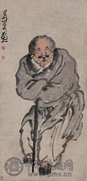 闵贞 人物 立轴 设色纸本