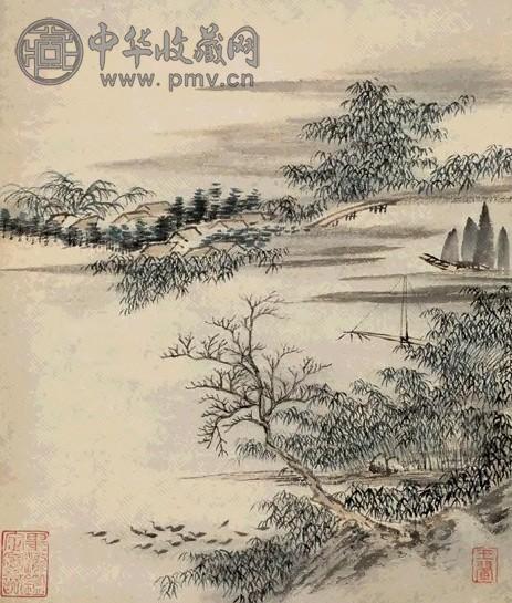 王翚 山水 册页 设色纸本