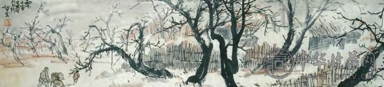 赵望云 现代 初冬之雪 幅