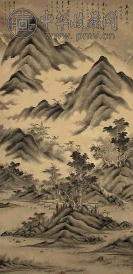 潘思牧 道光乙酉(1825年)作 临董其昌山水 立轴 水墨绢本