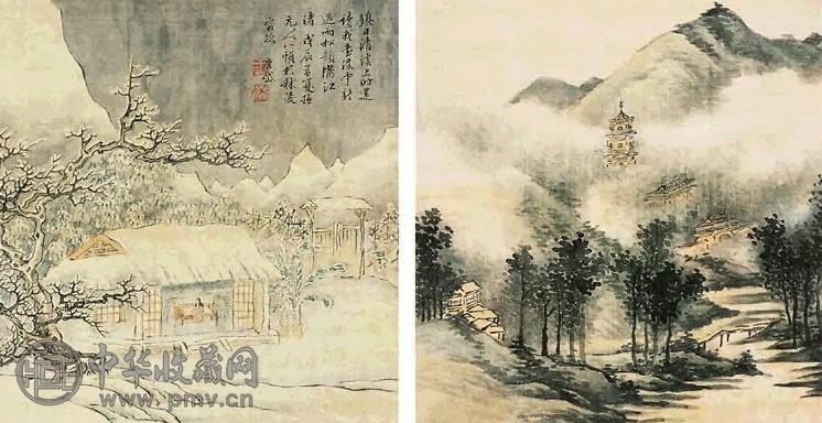 唐岱(款) 山水 镜心 绢本