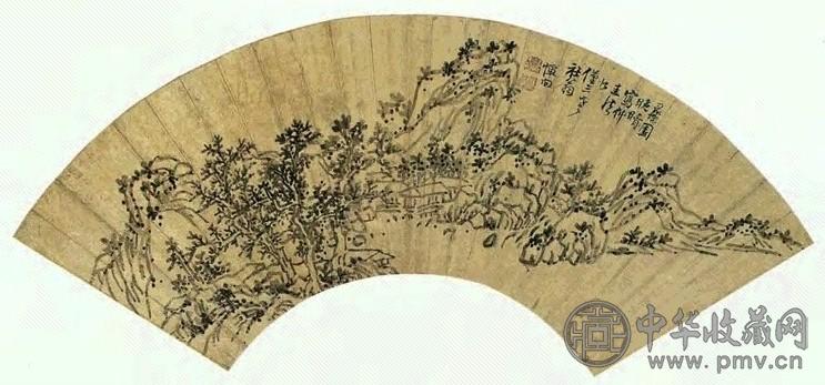 清 恽向 虫园晚晴 扇面