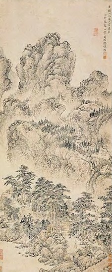 清 王蒙 南山真逸图 轴