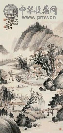 钱松喦 爱山图 立轴 设色纸本