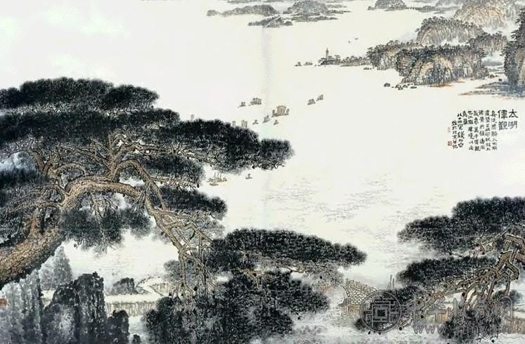 近现代 钱松嵒 太湖伟观 镜心