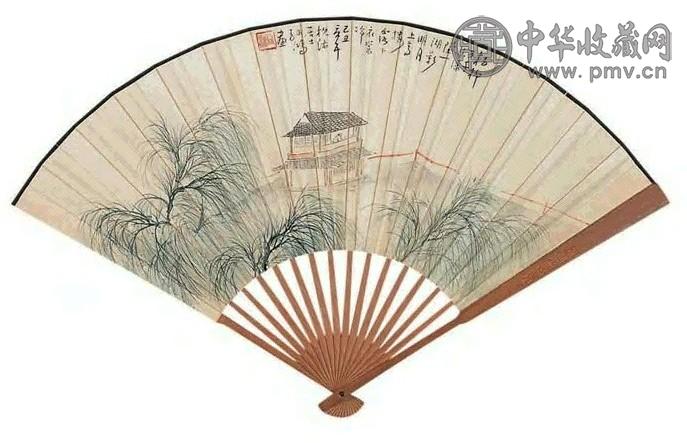 孙雪泥 己丑(1949年作) 山水 扇面 设色纸本