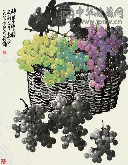 苏葆桢 硕果丰收 立轴 设色纸本