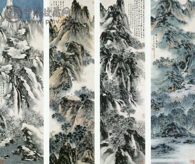 车鹏飞 四季山水 四屏