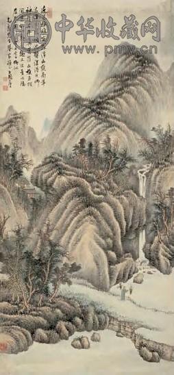 张石园 1943年作 罗浮山樵图 立轴 设色纸本