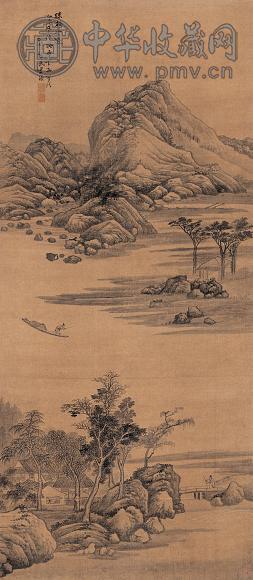 朱璟(款) 疏林平远图 立轴 设色绢本