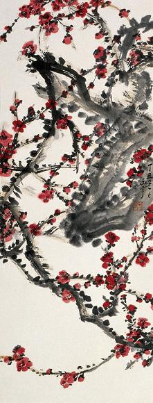 何涵宇 红梅 镜心 设色纸本