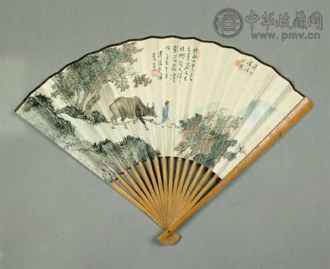 溥儒 归牧 成扇