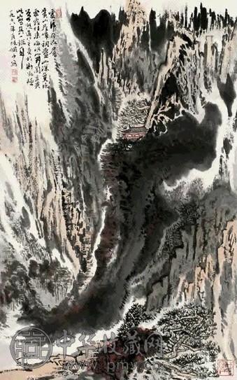 陆俨少 黄山 立轴 设色纸本