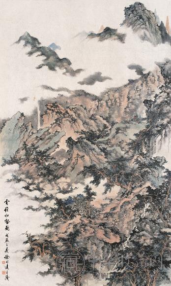 徐邦达 1988年作 云岭松壑图 镜心 设色纸本