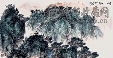 孙克纲 青城夕阳图 镜心 设色纸本